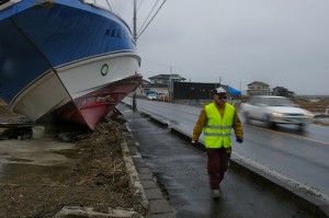 Charles Passing By the Wrecked Ship--A Year After the Tsunami
