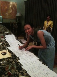One of the Founding Members, Sherilyn Siy, Signs the Incorporation Documents